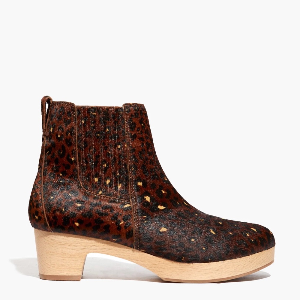 Madewell Chelsea Leopard Clog Boots - Size 7